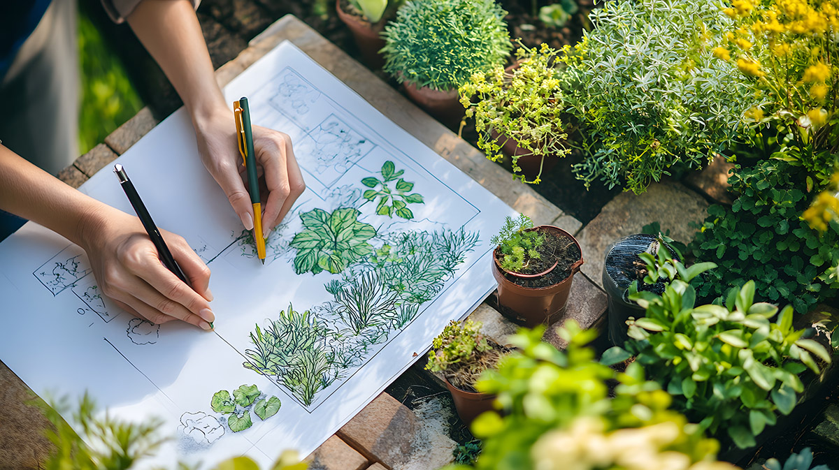 Detaillierter Gartenplan